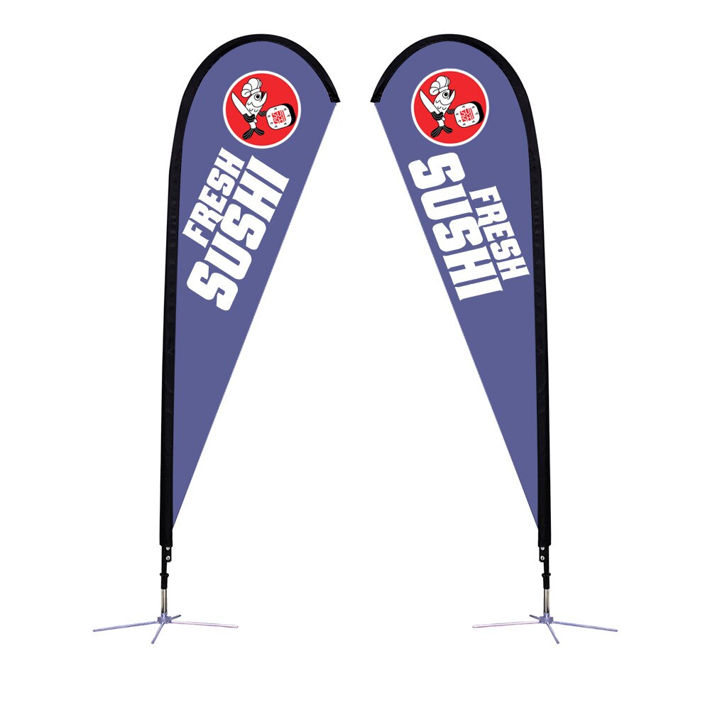 9 ft. Medium Sunbird Flag — Double Sided Graphic Package / X Base